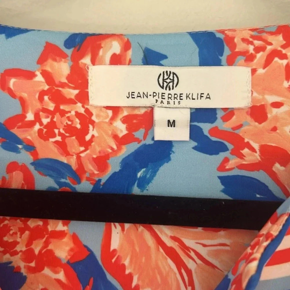 Jean-Pierre Klifa Paris 3/4 Sleeve Colorful Pattern Blouse size Medium - Picture 5 of 10